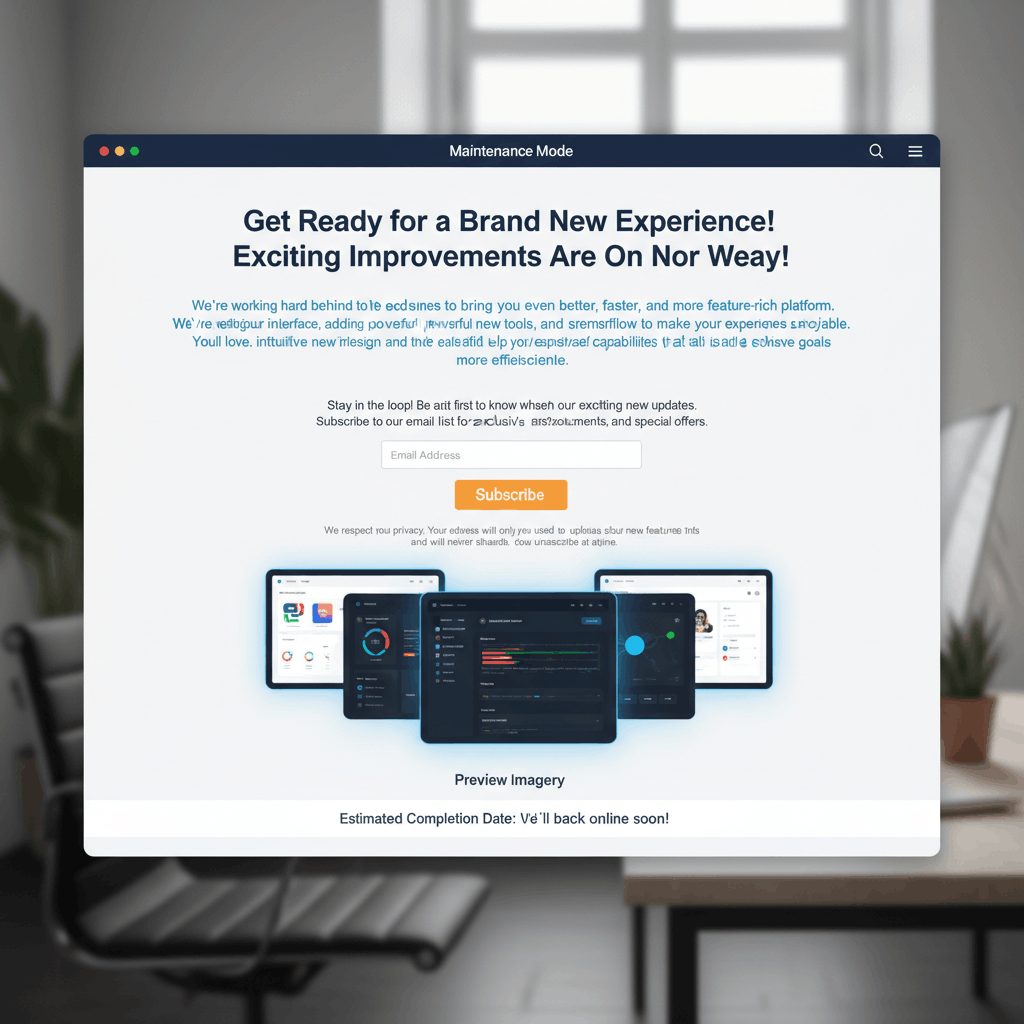 Email Capture Maintenance Mode Page