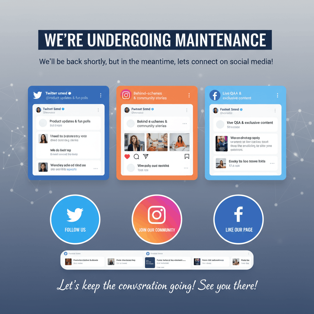 Social Media Maintenance page example.